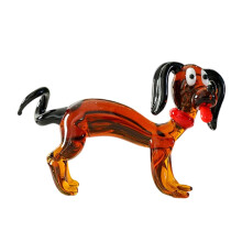 Cute Dog Shape Glass Ornament Elegant Handmade Decors For-2