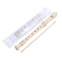 Beige-8 Holes Soprano Recorder with Cleaning Rod, German Style C Key Recorder for Kids Beginners Students
