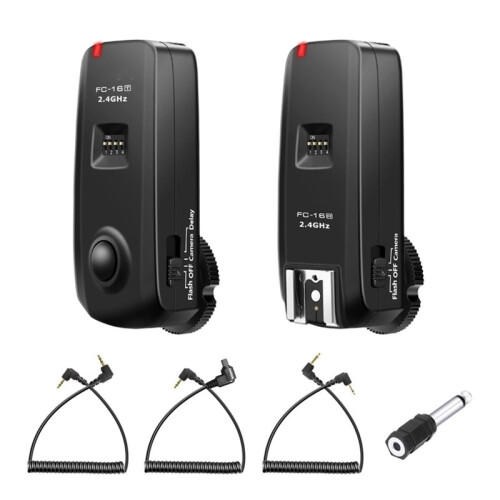 FC-16 2.4G Wireless Camera Shutter Studio Flash Trigger with Dual Receivers for  DSLR Mirrorless Cameras