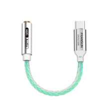Adaptador de Audio Digital USB-C A 3,5 mm ALC5686 Cable de Interfaz de Audio Adaptador de Decodificación de Auriculares DAC de 32 Bits/384 KHz Verde