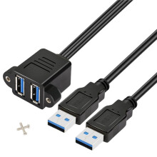 Cable USB 3.0 Doble Cable de Extensión USB 3.0 Doble Cable de Extensión USB 3.0 de 2 Puertos Macho A Hembra para el Hogar y el Aula