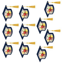 10 Stuks Afstuderen Hoed Geschenkverpakking 17X10 Cm-Diepblauw