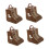 4Pieces Dustproof Shoe Bag With Easy to Carry Handle-brown 1