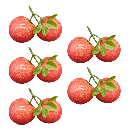 Simulation de pommes de fruits en mousse avec branche,-5 pièces