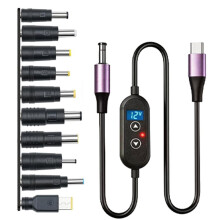 6-Speed Adjustable Type C Boost Cable 140W Power Booster Cable with 10 Connectors for Voltages 5V/9V/12V/15V/20V/28V