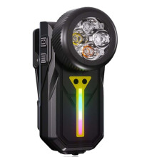 Rechargeable Clip- Flashlights Combines Spotlight/Floodlight/RGB Light Magnetic Waterproof for Cycling Repairing Black