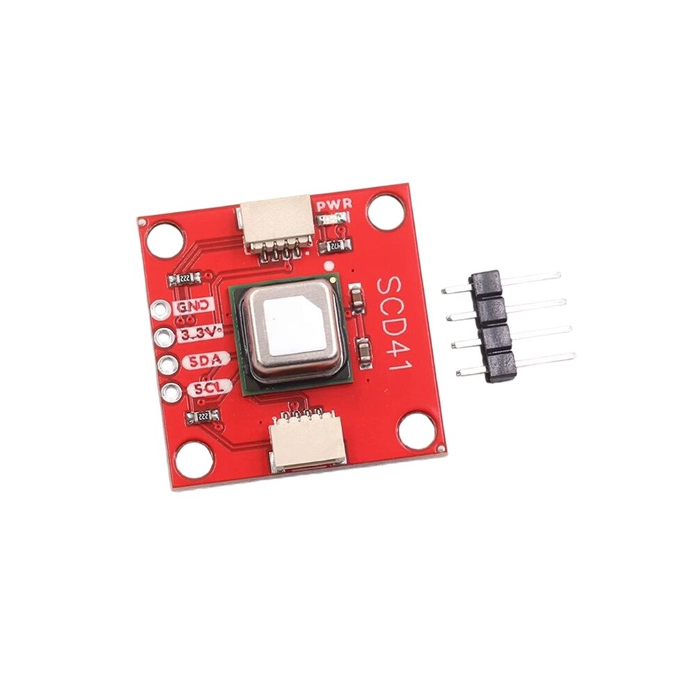 Scd41 Carbon Dioxide Gas Sensor Module For Detecting Co2 High Precision Humidity Temperature I2c Communication Red 4711380590529
