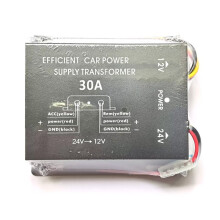 - 24V to 12V Power Supply Voltage Converter 30A with Fan Down Step Adapter Efficiently Car Power Supply Transforme