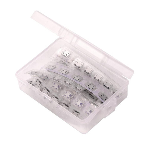 60PCS Micro-USB Female Connector Kit 5-Pin USB Socket 12 Types Micro-USB