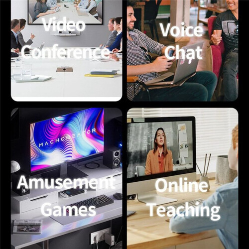 Microphone de Conférence USB  à 360 pour Visioconférences, Cours en Ligne et Diffusions en Direct, Noir. 1