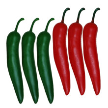 Set van 6 ABS-kunststof chilipepers, groenten, ideaal voor-pak