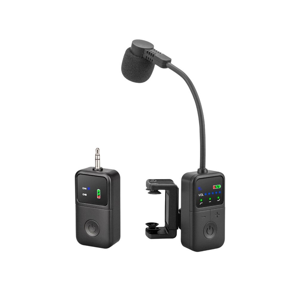 2.4G Wireless Violin Microphone System Clips Over Instrument Receiver Transmitter 2.4G 30 Meters Clear Sound Black 4711551476881