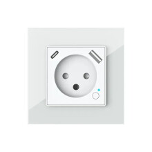 Wi-Fi Tuya  Israel Stopcontact Stekkeruitgang USB Type-C PD20W Oplaadpoort voor -Afstandsbediening Door Alexa (Wit)