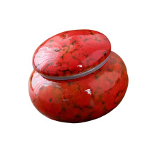 Fijne keramische ascontainer keramische urn voor-Rood