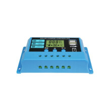 30-A-PWM-Solarladeregler, 12-V-/24-V-PV-Regler, Zwei USB-Anschlüsse, Ladegerät/Stabilisator für Lithium-Eisen-/LiFePO4-Akkus
