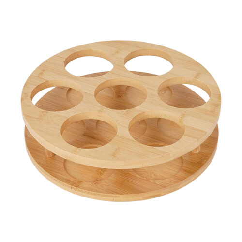 Elegant Wood Coffee Display Holds Several Bottles Without leaning