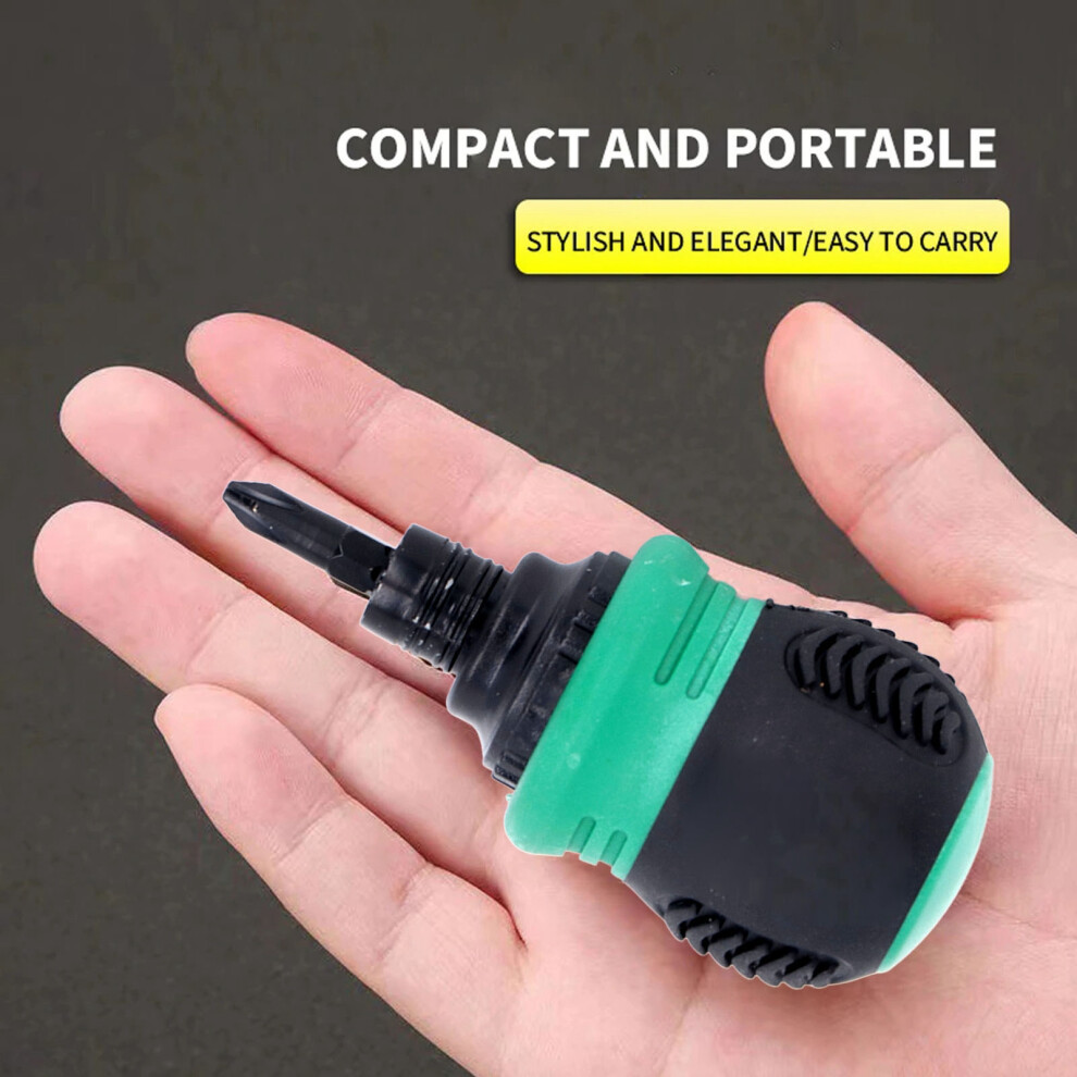 Magnetic 2-in-1 Ratchet Screwdriver Mini Chrome