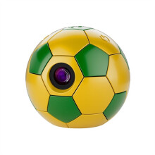 Portable 2.7K HD Thumb Camera 120Angle Outdoor Soccer Shape Sport Wearable Keychain Video Recorder WIFI Green Yellow