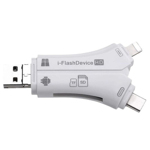 USB2.0+Micro+Type-C+ 4-in-1 Multi-Interface Card Reader for /TF Card for Phone Android  I-Flashdevice