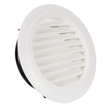 8 Pouces Ronde Air Vent ABS Louvre Grille Cover Blanc Soffit Vent avec IntéGré Fly Screen Mesh pour la Salle de Bain Bureau Cuisine Ventilation