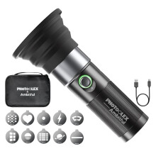 Ambitful 10W Flashlight Four Color Projection Light Built-in 8400mAh Rechargeable Battery for 4 Hours Full Power Output