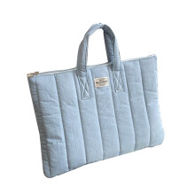 Casual Simple Pure Color Laptop Handbag Outdoor Office Travel Study Tablet PC Storage Bag for 15.6 Inch Laptop B