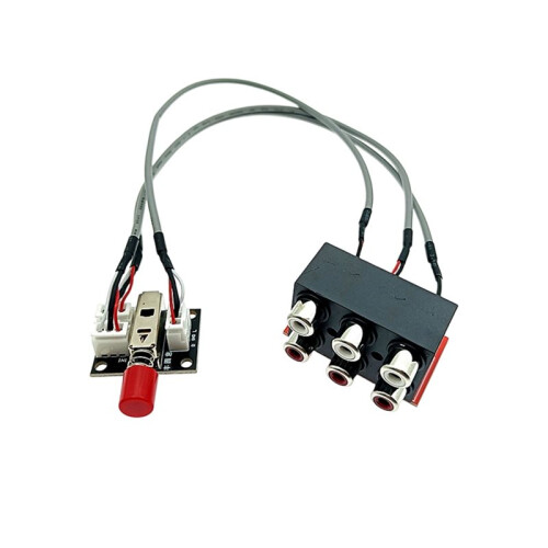 2-Way Button Type Sound Switching Board Signal Input Not Common-Ground Mechanical  Type with 0.5M Shielded Wire