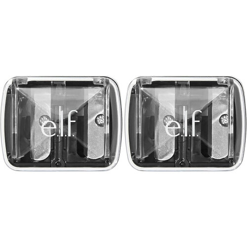e.l.f. e.l.f., Dual-Pencil Sharpener, Convenient, Essential Tool, Sharpens, Easy To Clean, Travel-Friendly, Compact, Includes Bonus Small Sharpener, 2 Pack
