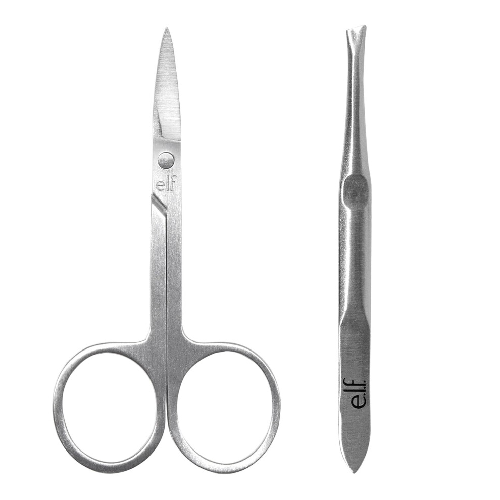 E.l.f. On Point Brow Kit, Duo Of Pro-Quality Eyebrow Scissors & Tweezers For Shaping Eyebrows, Great For Precise Shaping, Vegan & Cruelty-Free
