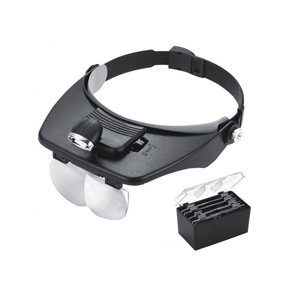 Headband Glasses Magnifier 1.2X 1.8X 2.5X 3.5X Led Magnifier Loupe Glasses Reading Magnifier Jewelry Magnifier 4713199184944