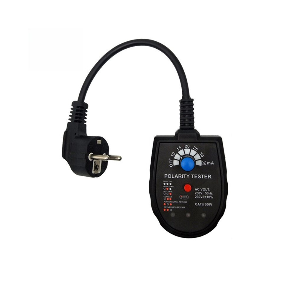 S2001 Socket Phase Detector Three-Phase Circuit Socket Circuit Leakage Detector Eu Plug Black 4713630074001