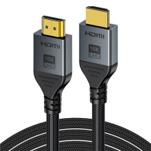 Câble 16K Compatible 2.1 16K à 60 Hz 96 Gbit/S, Tressé, pour TV, pour PS5, pour et Ordinateur Portable