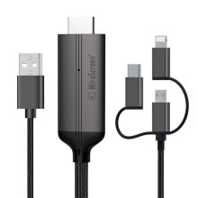 MiraScreen LD36 Wire HD Streaming Display TV Stick Dongle USB 3 in 1 Plug Mirroring Screen for Andriod HDTV