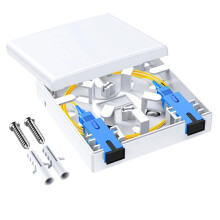 Double Port Compatible Fiber Opt Panel Box 86 Type Double Port 86 Type Wall Mount Fiber Opt Panel Box for Networking