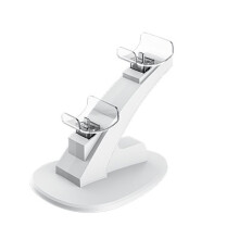 Fast Dual Charger for 2 Pro Controller Charging Stand Dock Station Holder Cradle with Green Indicator Light White