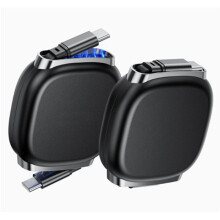 Lot de 2 Câbles Rétractables USB-C Vers USB-C de 240 W, Compatibles avec les pour S25/2024, Charge Rapide pour Ordinateurs Portables, Noir