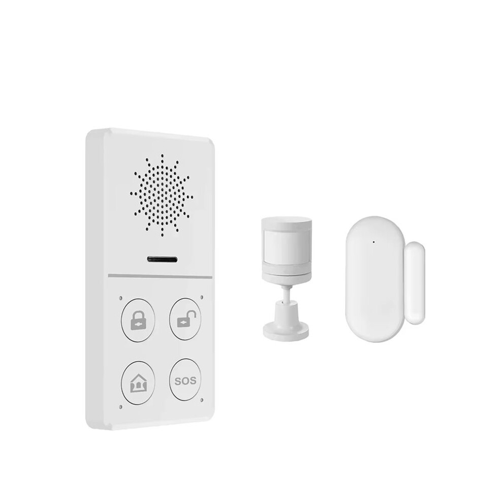 Tuya Wifi Alarm System 433M Burglar Security Alarm Host Life App Control Wireless Home Alarm Kits White 6033949139276