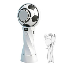 USB Powered Compact Cooling Fan Football Design Portable Handheld Cooler for Camping Sports Football Cups White