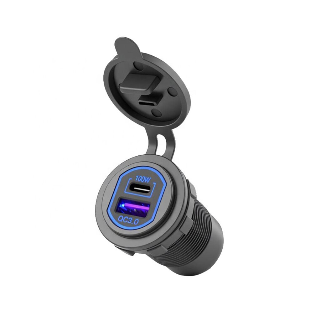 12V 100W Usb C Outlet Pd3.0 Port And Quick Charger 3.0 Car Usb Charger Socket Socket For Car Marine Boat 6033601611058