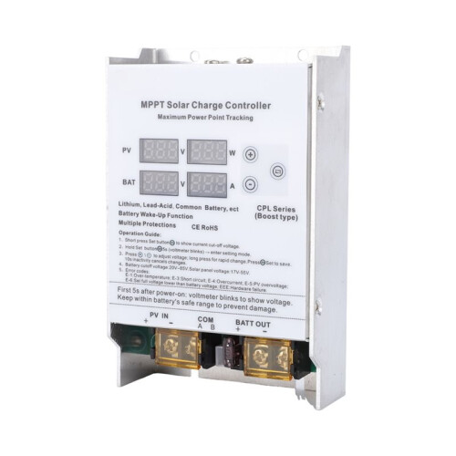 High Efficiency Solar Power Charge Controller 600W MPPT Boost Regulator for 24V 48V 72V Multiple Battery for  Cart