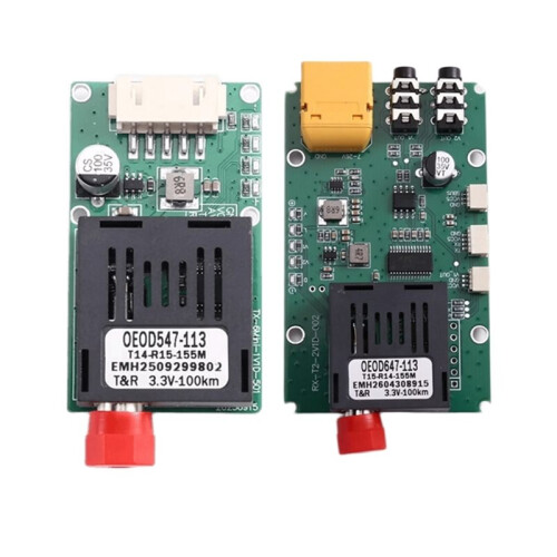100KM TTL Optical Transceiver Module Kit TX RX Optical Terminal Equipment Drone-Specific  5.5-26V
