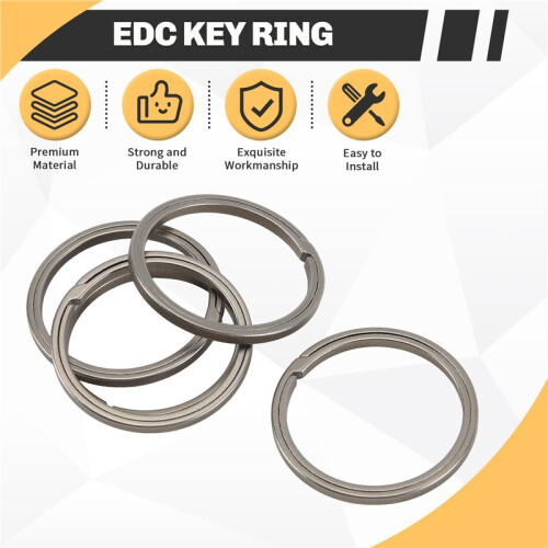 Titanium Key Ring, Quick Release Side-Pushing Ring, Super  Key Organizer, Outer Diameter 30MM, 5PCS 1