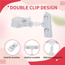 30 Clip per Cartellini Porta Etichette, Clip per Cartelli Girevoli nel Plastica Trasparente, Clip per Display per Cartellini Della Merce, Morsetto per