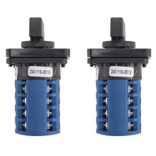 2X Interrupteur Rotatif Marche-Arrêt-Marche 3 Positions 4 Phases 20A 500V Interrupteur de Moteur à Double Vitesse Petite Plaque Commutateur à Came