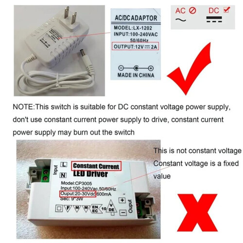 5Pack Dimmable Touch Sensor Button  Home  Controller for DC3.7-24V Closet Corridor LED Strip Light  13T 2