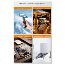 Folding Portable Aluminum Alloy Magnetic Stand for Laptops/Tablets/Phones, Handheld & Desktop Vertical Lifting Stand