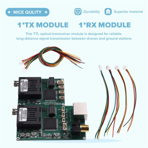 60KM TTL Optical Transceiver Module TX/RX Optical Terminal Equipment DC5.5-26V Drone-Specific 1