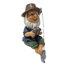 Statua di Gnomo da Giardino Statua di Elfo  da Pesca nel Resina Ornamenti di Paesaggi Pastorali All'Aperto per La Decorazione del Prato del