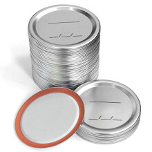 Canning Lids Regular Mouth for /Kerr Jars, Split-Type Metal Mason Jar Lids with Silicone Seals, Silver, 28 PCS