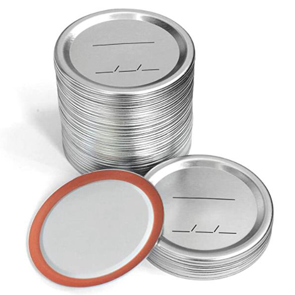 Canning Lids Regular Mouth For /Kerr Jars, Split-Type Metal Mason Jar Lids With Silicone Seals, 28 Pcs Silver 4711080895337